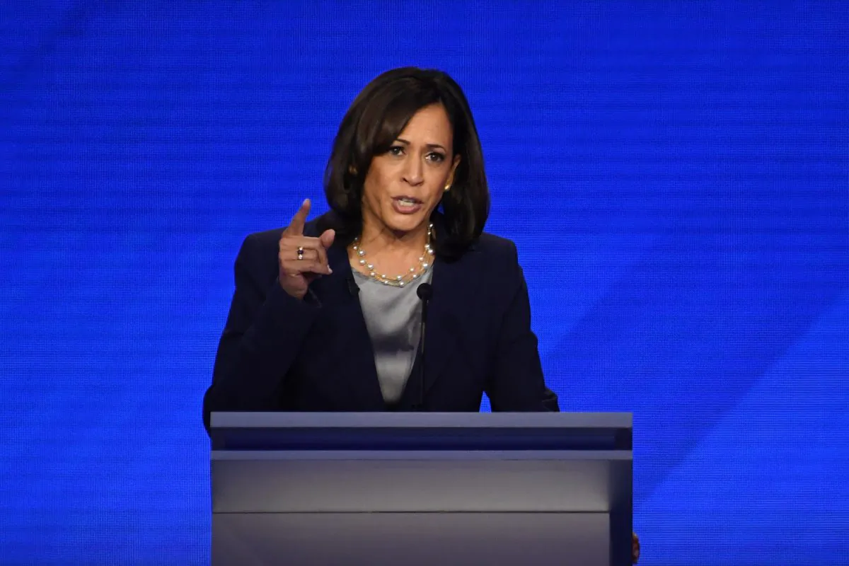Sen. Kamala Harris (D-Calif.), a presidential candidate, speaks during the third Democratic primary debate of the 2020 presidential campaign season at Texas Southern University in Houston, Texas on Sept. 12, 2019. (Robyn Beck/AFP/Getty Images)