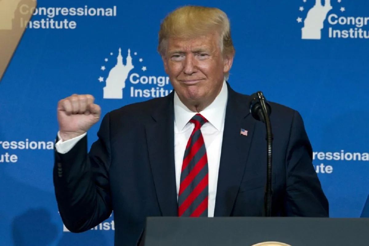 President Donald Trump speaks at the 2019 House Republican Conference Member Retreat Dinner in Baltimore on Sept. 12, 2019. (Jose Luis Magana/AP Photo)