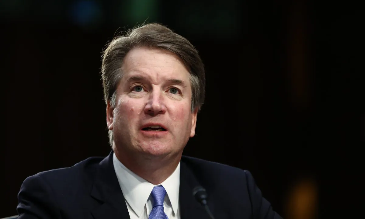 Judge Brett M. Kavanaugh testifies before the Senate Judiciary Committee during the third day of his confirmation hearing to serve as Associate Justice on the U.S. Supreme Court at the Capitol on Sept. 6, 2018. (Samira Bouaou/The Epoch Times)