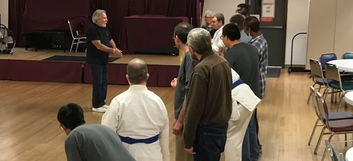 Sensei Mark Nothdurft (L) has practiced the martial arts for 43 years. (Courtesy of Mountain Tiger Society)