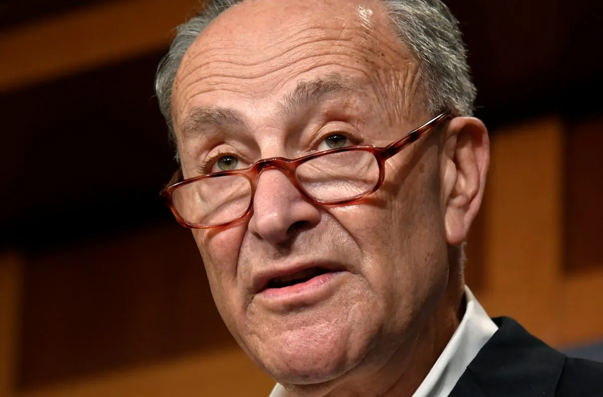 Senate Minority Leader Charles Schumer (D-NY) makes remarks a day after the Midterm Elections, in which the Senate Republicans retained their majority and the House saw Democrats sweep into control, on Capitol Hill in Washington, D.C. on Nov. 7, 2018. (Mike Theiler/Reuters)
