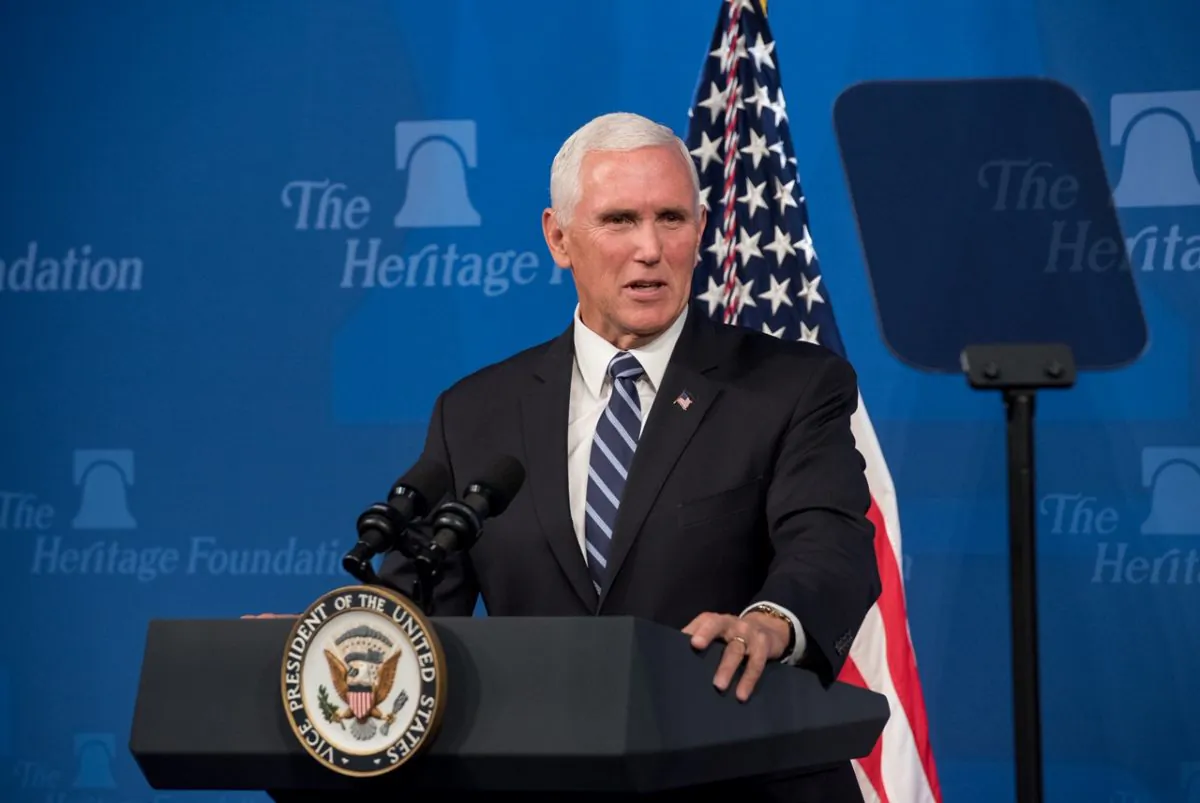 Vice President Mike Pence speaks at the Heritage Foundation to promote the United States-Mexico-Canada Trade Agreement (USMCA) in Washington on Sept. 17. (Erin Granzow/The Heritage Foundation)