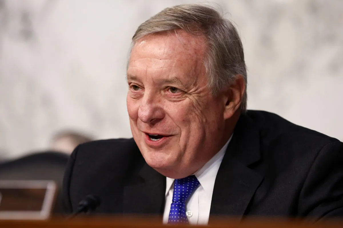 Sen. Dick Durbin (D-Ill.) speaks during Judge Brett Kavanaugh's confirmation hearing before the Senate Judiciary Committee to serve as associate justice for the Supreme Court at the Capitol in Washington on Sept. 4, 2018. (Samira Bouaou/The Epoch Times)