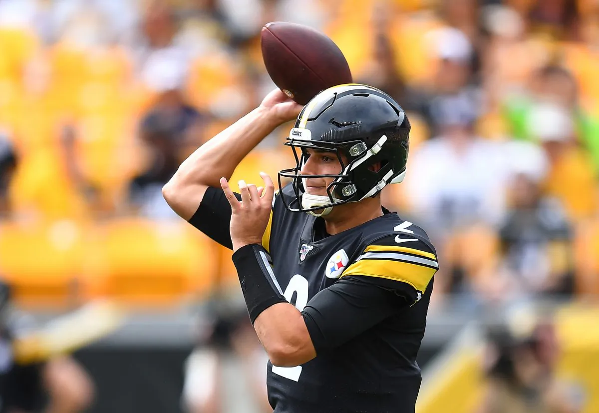 Mason Rudolph #2 of the Pittsburgh Steelers throws a pass during the third quarter against the Seattle Seahawks at Heinz Field in Pittsburgh, Pa., on Sept. 15, 2019. (Joe Sargent/Getty Images)
