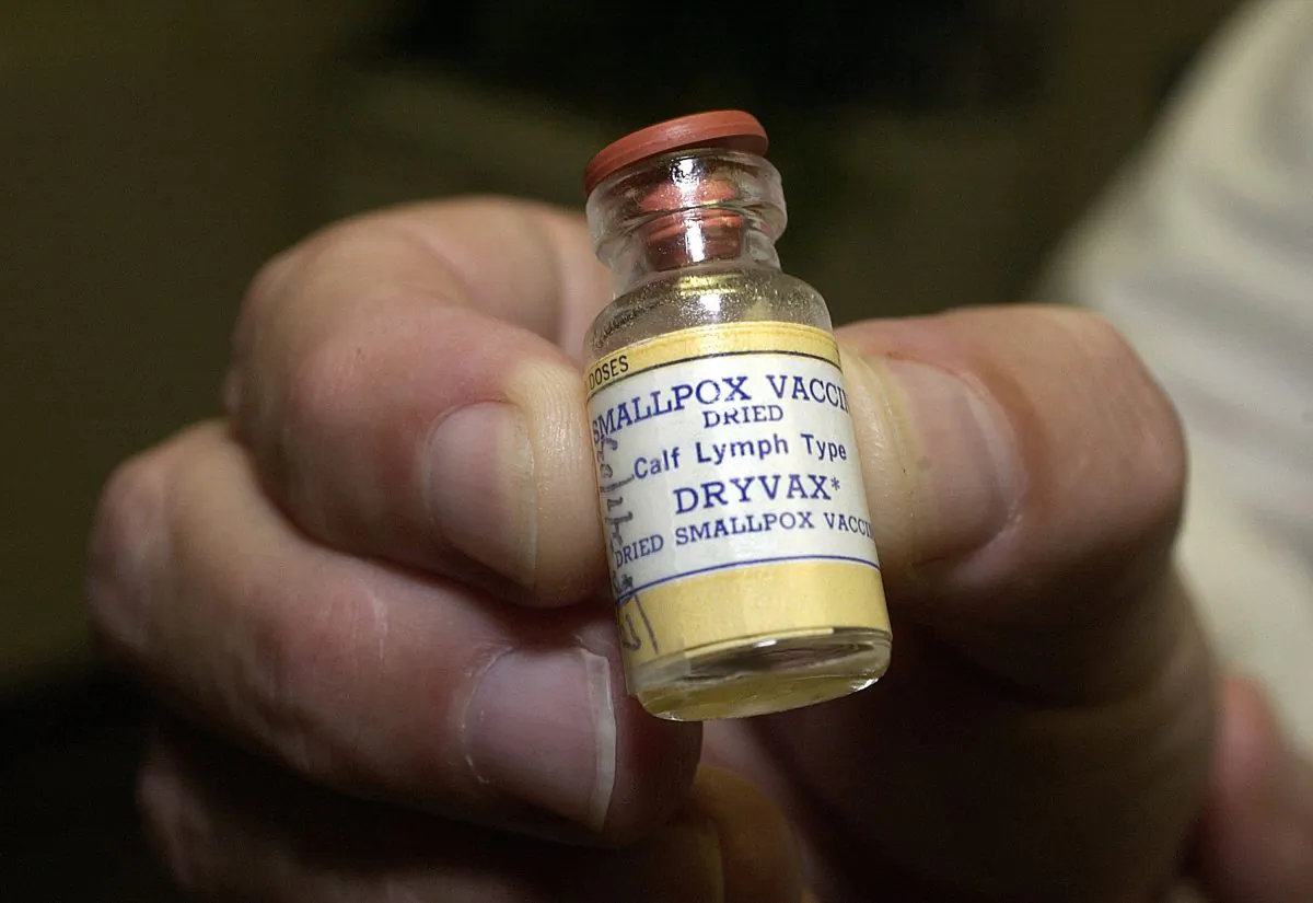 A vial of dried smallpox vaccination is shown at a facility in Altamonte Springs, Florida
on Dec. 5, 2002. (Scott A. Miller/Getty Images)