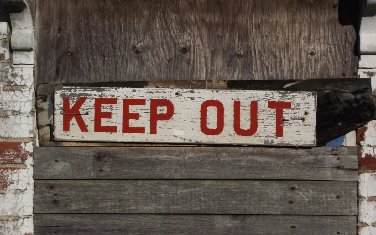 A "keep out sign" is shown  in this file image. (Pixabay)