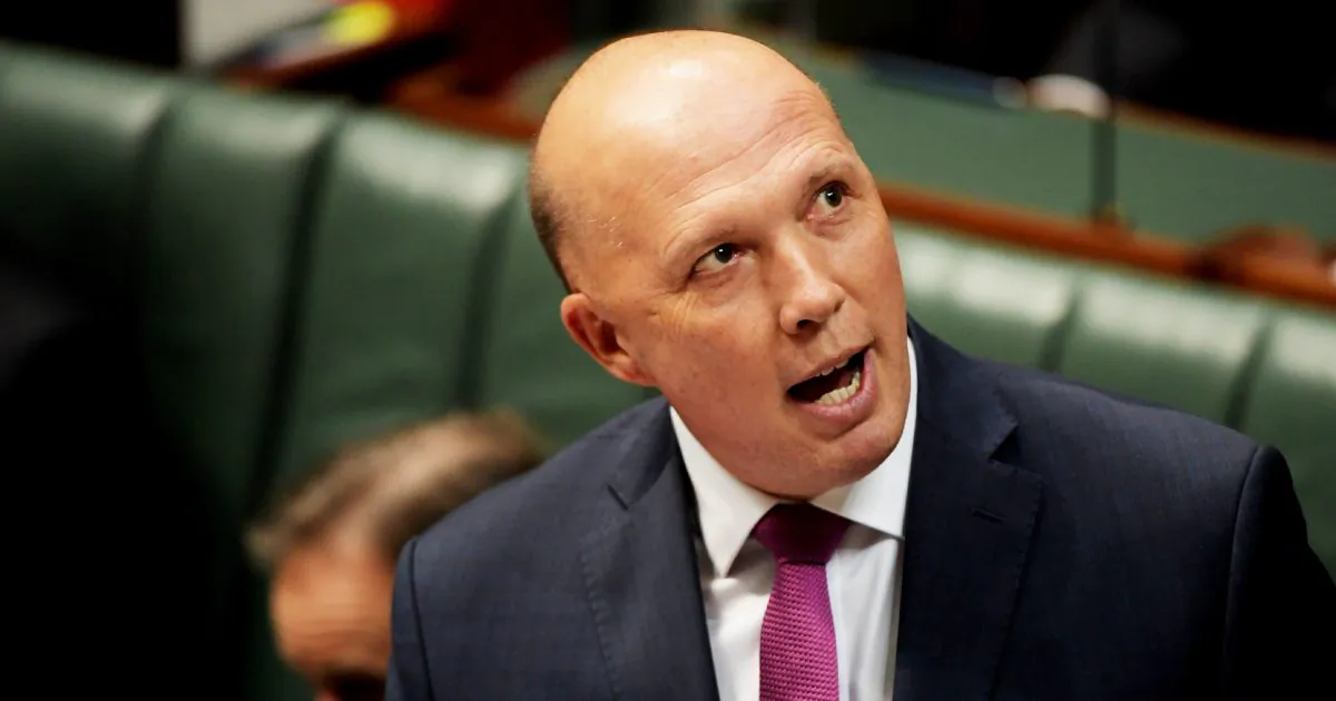 Australia's Foreign Affairs Minister Peter Dutton during Question Time in the House of at Parliament House in Canberra, Australia, on Sept. 11, 2019. (Tracey Nearmy/Getty Images)