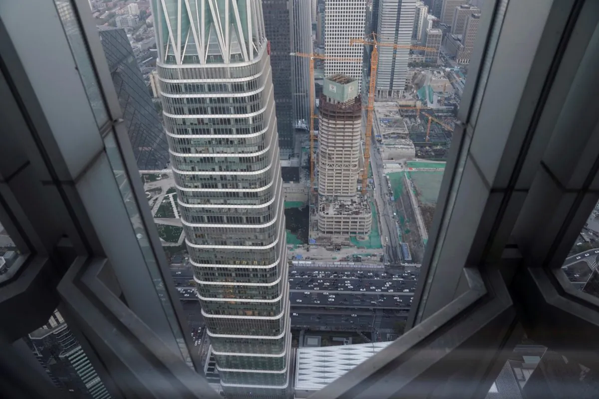 Buildings and construction sites are seen in Beijing's central business area on Nov. 21, 2018. (Jason Lee/Reuters)
