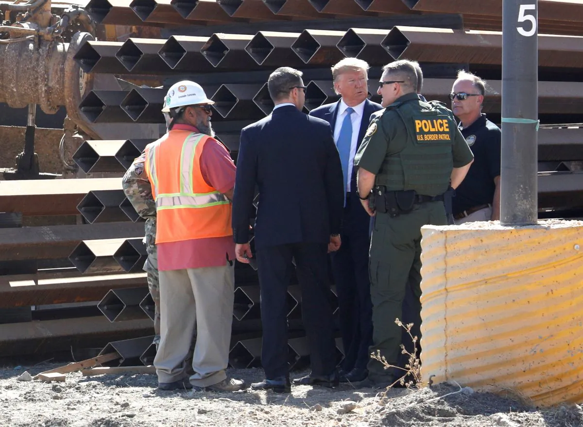 President Donald Trump visits a section of the United States-Mexico border wall in Otay Mesa, Calif., on Sept. 18, 2019. (Tom Brenner/Reuters)