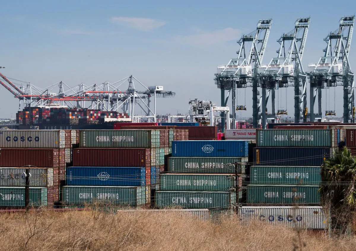 Shipping containers from China and other Asian countries are unloaded at the Port of Los Angeles as the trade war continues between China and the U.S., in Long Beach, California on Sept. 14, 2019. (Mark Ralston/AFP/Getty Images)