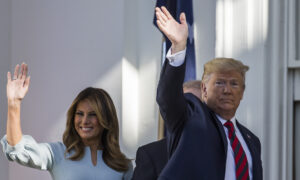 Melania Trump Stuns in Gorgeous Misty Blue Dress as She Welcomes Australian Prime Minister
