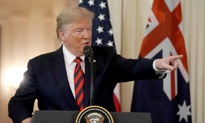 President Donald Trump participates in a joint news conference with Australian Prime Minister Scott Morrison in the East Room of the White House Sept. 20, 2019 in Washington, DC. (Alex Wong/Getty Images)