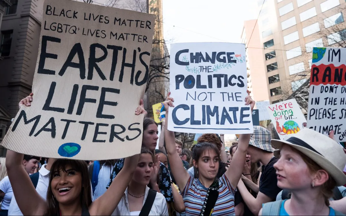 Children holding placards as they march in the 'Global Strike 4 Climate' action day in Melbourne, Australia, on Sept. 20, 2019. (Asanka Ratnayake/Getty Images)