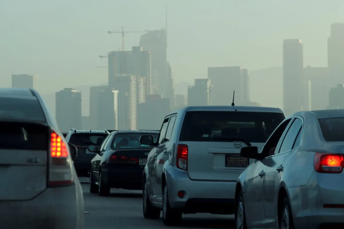 Commuters navigate early morning traffic as they drive towards downtown in Los Angeles, Calif., on July 22, 2019. (Mike Blake/Reuters)