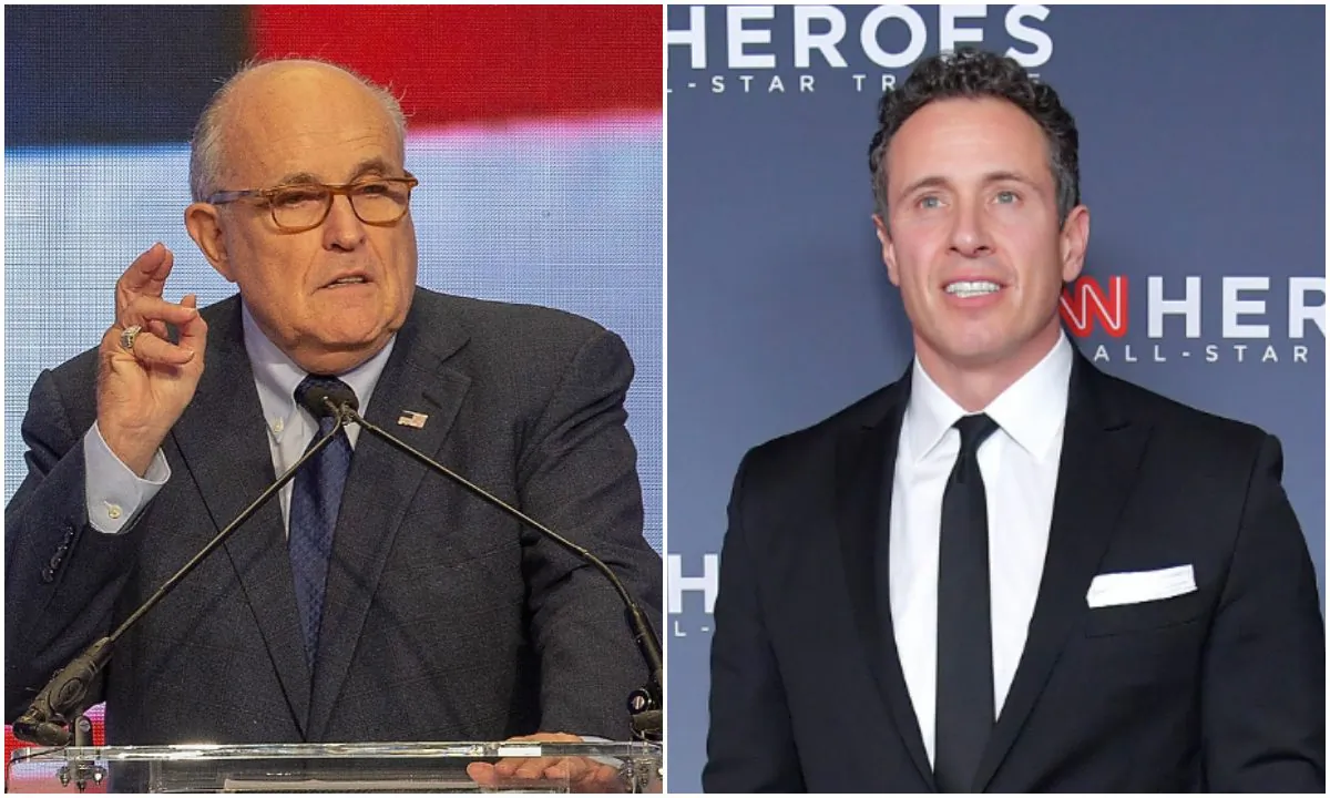 L: Former Mayor of New York City Rudy Giuliani speaks at the Conference on Iran in Washington, on May 5, 2018. (Tasos Katopodis/Getty Images) R: Chris Cuomo attends the 12th Annual CNN Heroes: An All-Star Tribute at American Museum of Natural History in New York City on Dec. 9, 2018. (Michael Loccisano/Getty Images for CNN )