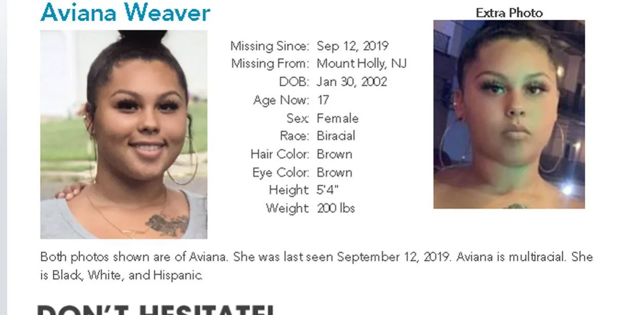 The mother of a missing 17-year-old girl, Aviana Weaver, said that she saw her photos posted on sex trafficking websites. (National Center for Missing and Exploited Children)