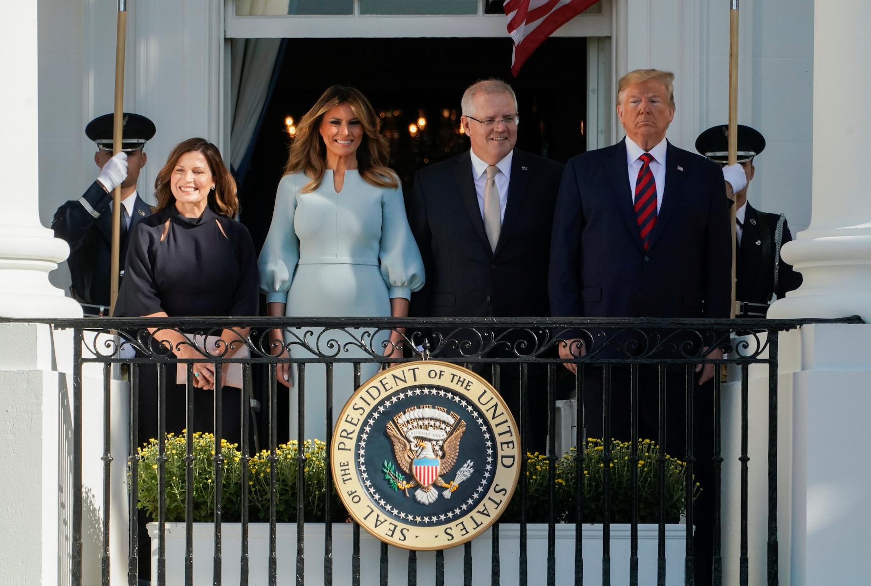 U.S. President Trump welcomes Australia’s Prime Minister Morrison at White House arrival ceremony in Washington