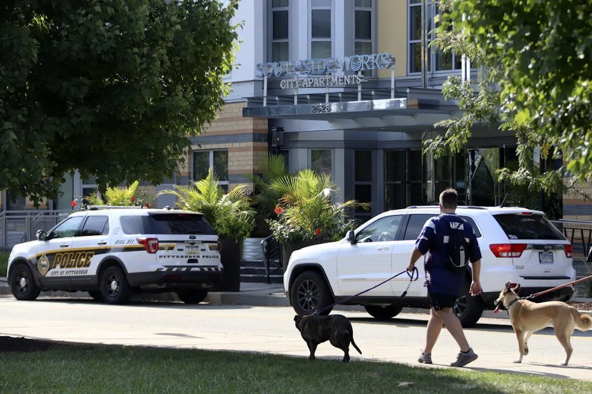 This is the apartment building on the city's South Side where police say multiple people are dead and others are hospitalized in what they're calling a "medical situation" in Pittsburgh on Sept. 22, 2019. (Gene J. Puskar/AP Photo)