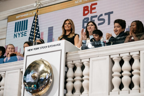 First Lady Melania Trump Rings Opening Bell Of New York Stock Exchange