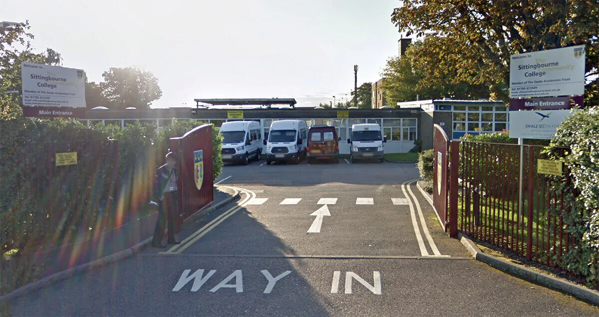 Entrance to Sittingbourne College in Sittingbourne, U.K. in September 2018. (Google Maps Street View/Screenshot)