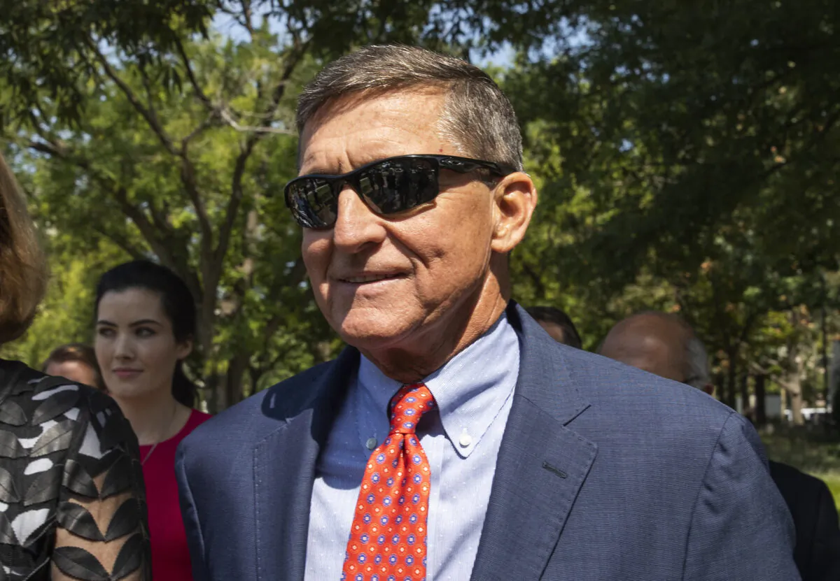 Michael Flynn, President Donald Trump's former national security adviser, leaves the federal court following a status conference with Judge Emmet Sullivan, in Washington on Sept. 10, 2019. (Manuel Balce Ceneta/AP Photo)