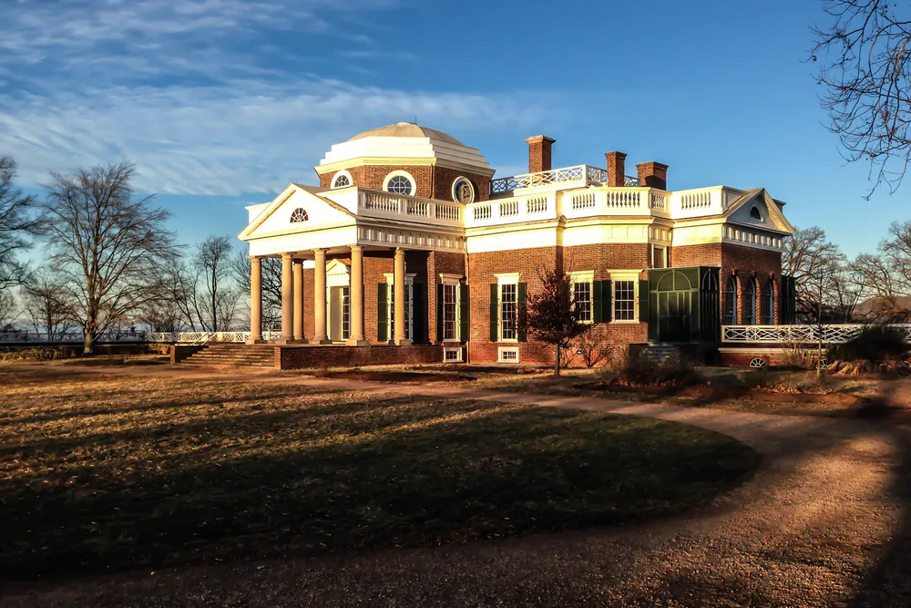 Over the course of 38 years, Thomas Jefferson would turn a two-bedroom house into a piece of architectural wonder—Monticello. (Shutterstock)