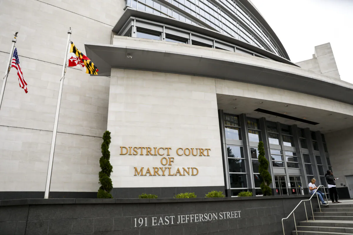 The District Court of Maryland building in Rockville, Md., on Sept. 13, 2019. (Charlotte Cuthbertson/The Epoch Times)