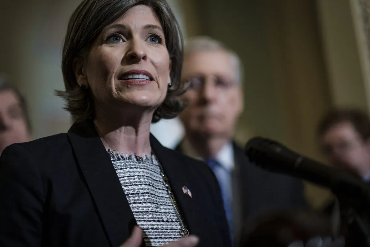 Sen. Joni Ernst (R-Iowa) in Washington on April 30, 2019. (Pete Marovich/Getty Images)