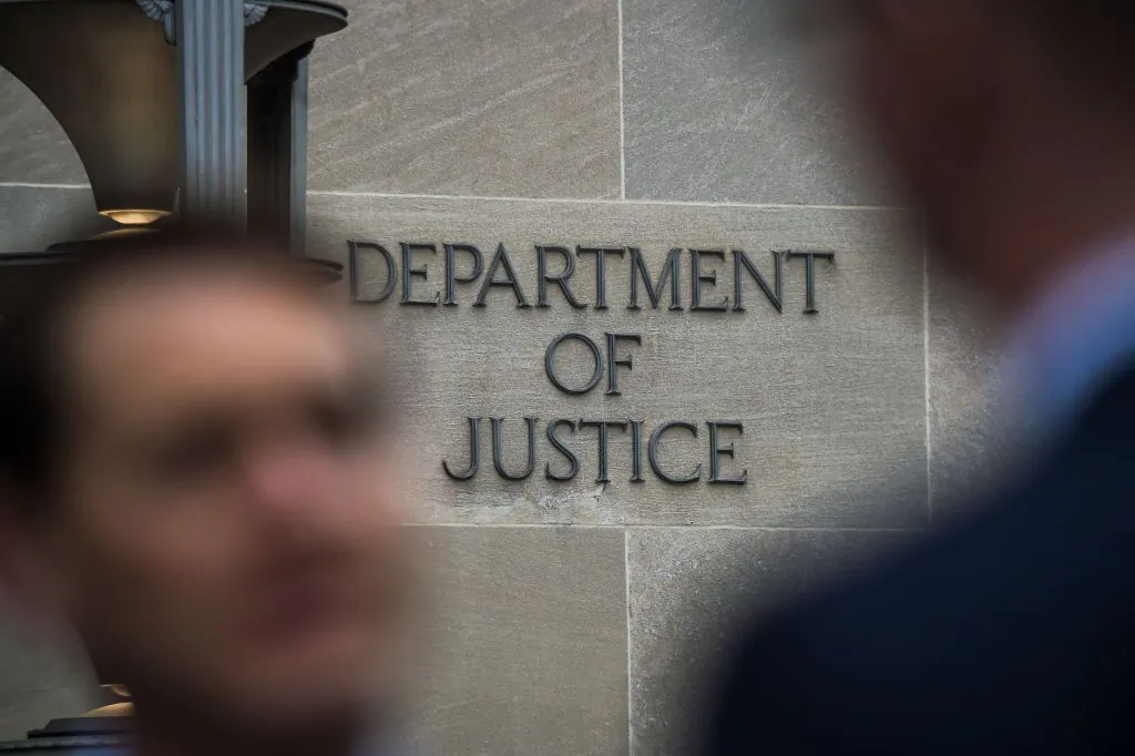 The U.S. Department of Justice building in Washington on April 18, 2019. (Chandan Khanna/AFP/Getty Images)