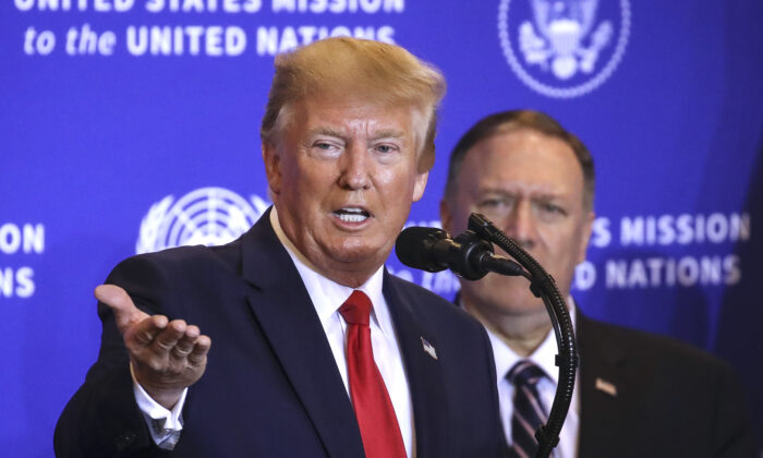 President Donald Trump speaks during a press conference on the sidelines of the United Nations General Assembly in New York City on Sept. 25, 2019. (Drew Angerer/Getty Images)