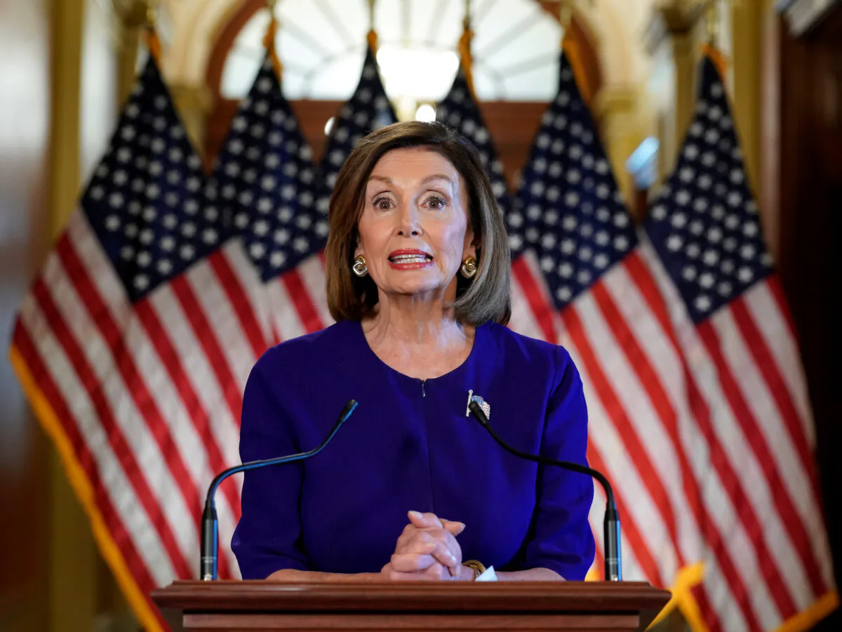House Speaker Nancy Pelosi (D-Calif.) announces an inquiry to investigate whether to impeach U.S. President Donald Trump, on Sept. 24, 2019. (Reuters/Kevin Lamarque)