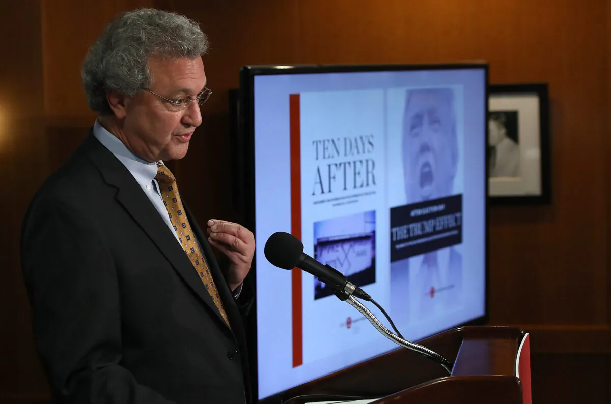 Richard Cohen, then-president of the Southern Poverty Law Center, speaks during a press conference calling on President-elect Donald Trump to "immediately and forcefully publicly denounce racism and bigotry" in Washington on Nov. 29, 2016. (Win McNamee/Getty Images)