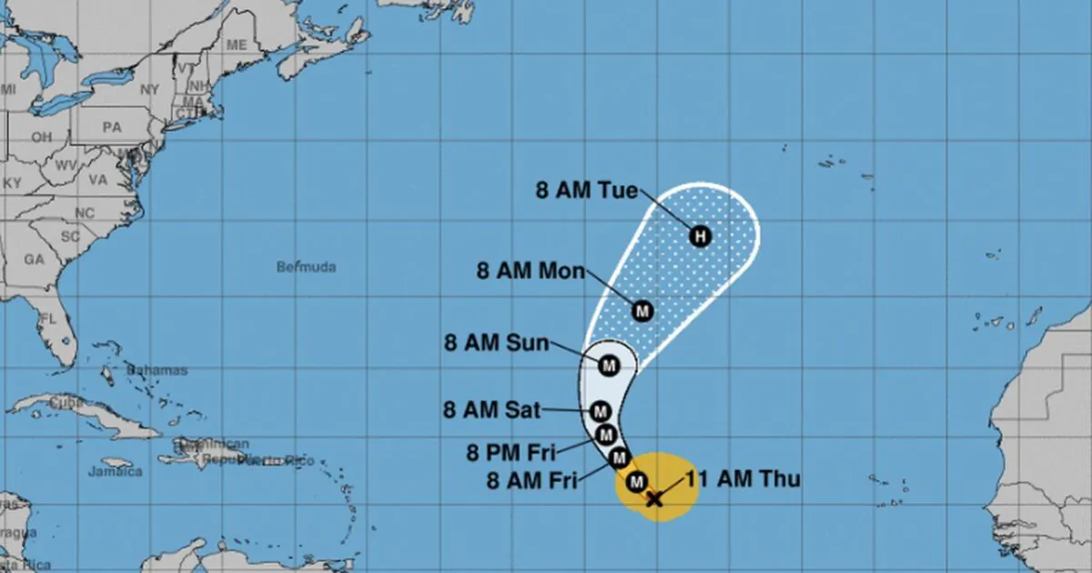 The U.S. National Hurricane Center (NHC) said Hurricane Lorenzo is now a Category 4 storm but is not expected to affect land in the near future. (NHC)