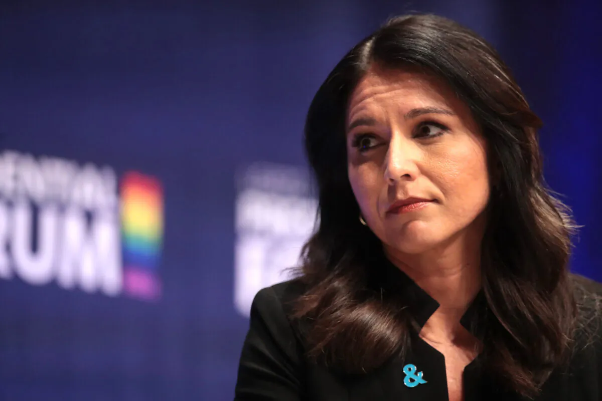 Presidential candidate Rep. Tulsi Gabbard (D-Hawaii) speaks at an LGBTQ presidential forum at Coe College, Sinclair Auditorium in Cedar Rapids, Iowa, on Sept. 20, 2019. (Scott Olson/Getty Images)