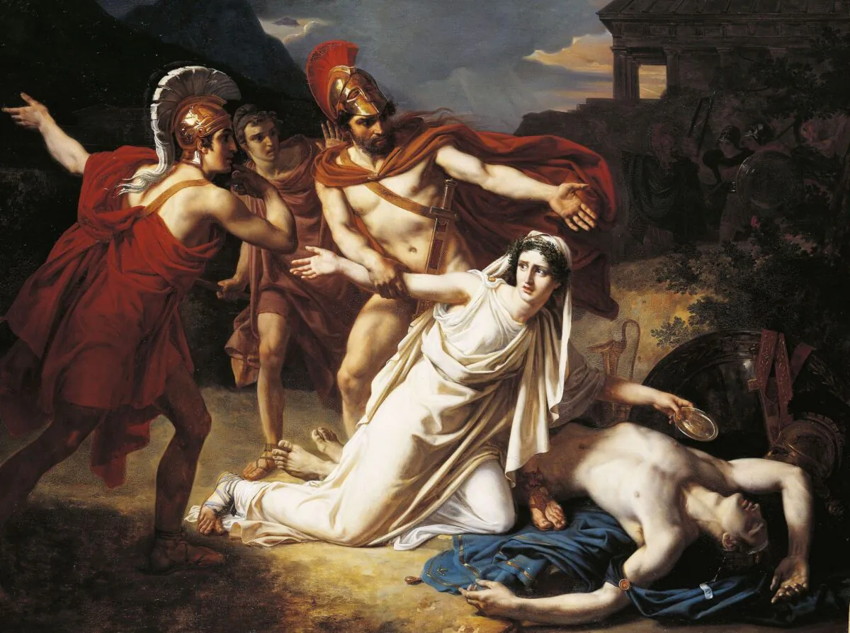 “Antigone Buries Polynices,” Sébastien Norblin 1825, Paris, National School of Fine Arts. (US-PD)