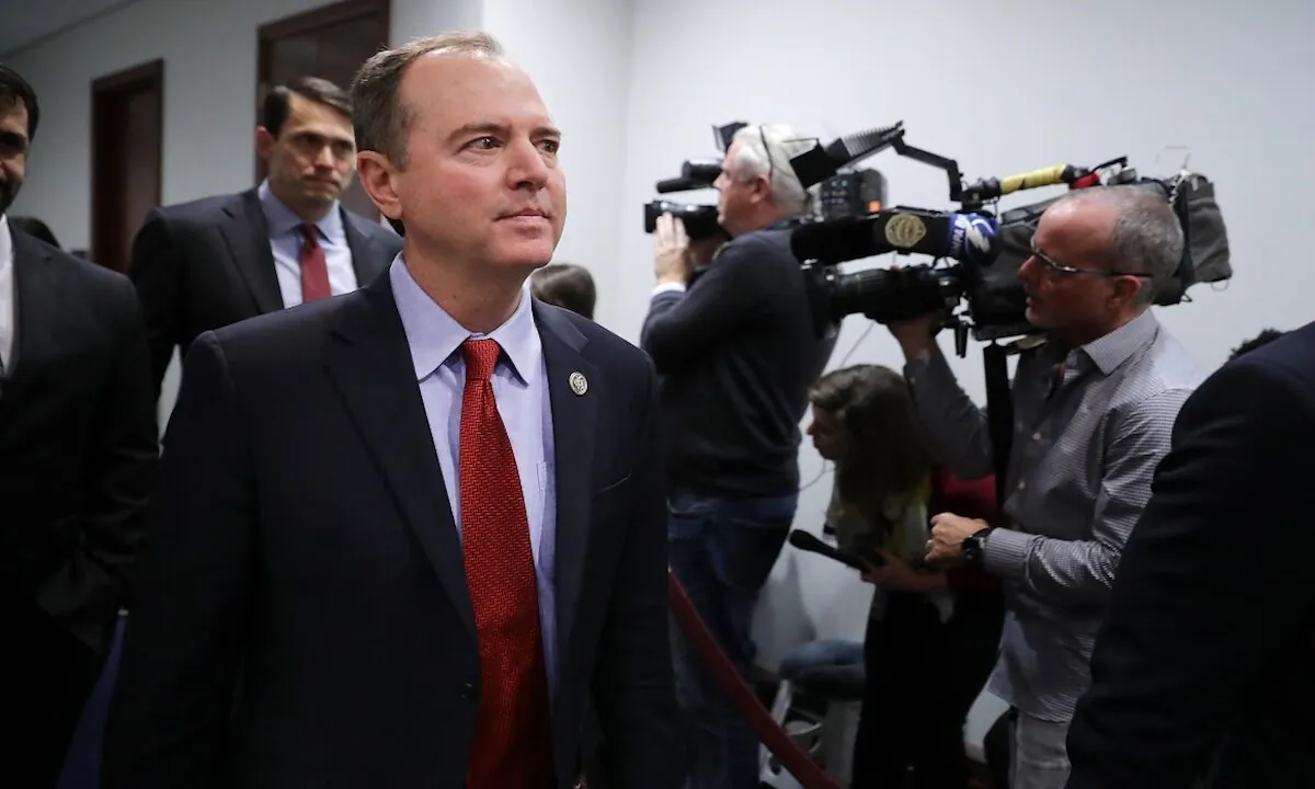 House Intelligence Committee ranking member Rep. Adam Schiff (D-Calif.) arrives for a Democratic caucus meeting in the U.S. Capitol Visitors Center  in Washington on Nov. 14. (Chip Somodevilla/Getty Images)