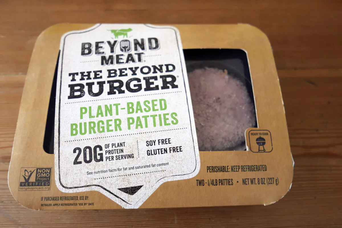 In this June 26, 2019, a package of meatless burgers are seen in Orlando, Fla. (John Raoux/AP)