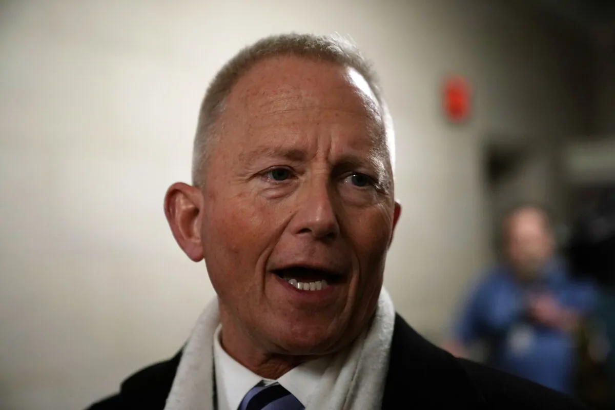 Then-Rep.-elect Jeff Van Drew (D-N.J.) speaks to members of the media outside a closed House Democrats organizational meeting at Longworth House Office Building in Washington on Nov. 28, 2018. (Alex Wong/Getty Images)