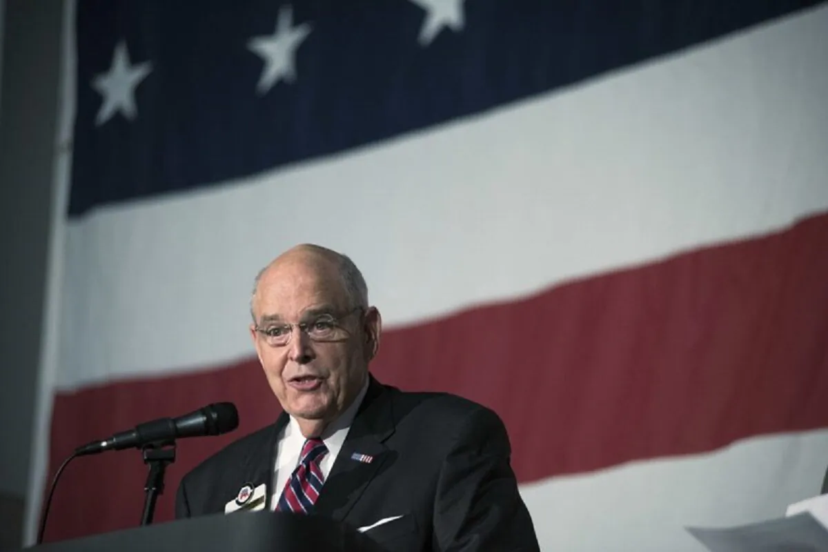 North Carolina Republican Party Chairman Robin Hayes speaks during the North Carolina Republican Party State Convention at the Wilmington Convention Center in Wilmington, N.C., on June 3, 2017. (Mike Spencer, File/AP Photo)