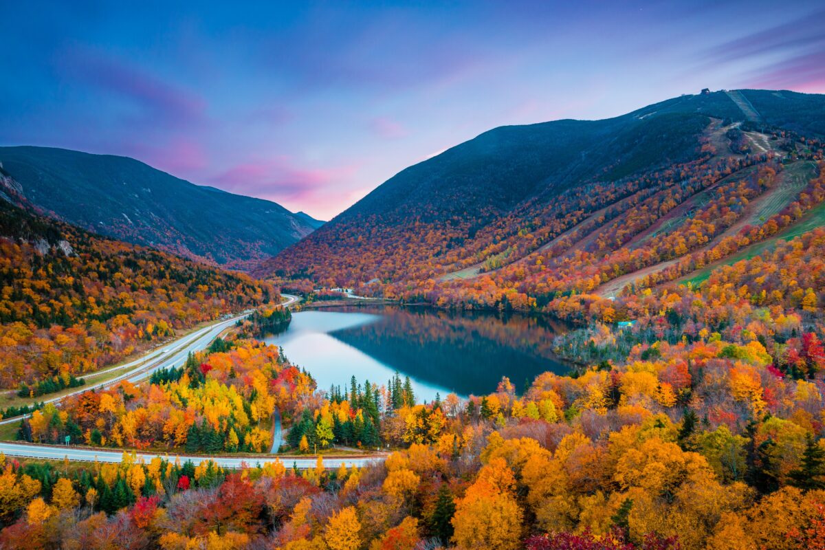 The colorful foliage in Franconia Notch State Park, N.H. (Shutterstock)