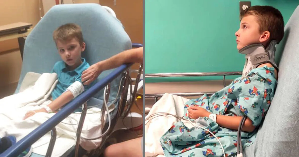 Lakewood Elementary Student Christian Boynton, 8, at Texas Children's Hospital in Houston, Texas, on Sept. 24, 2019. (Courtesy of Kailee Boynton/Facebook)