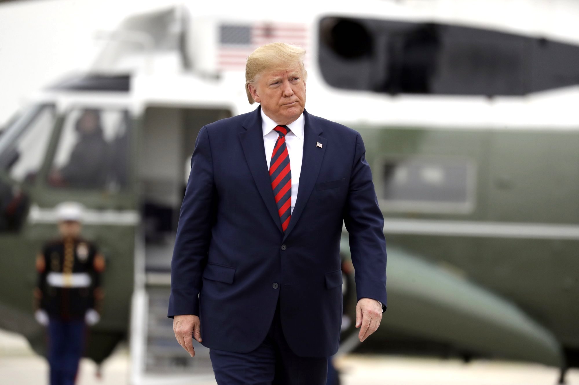 Trump departs O'Hare International Airport