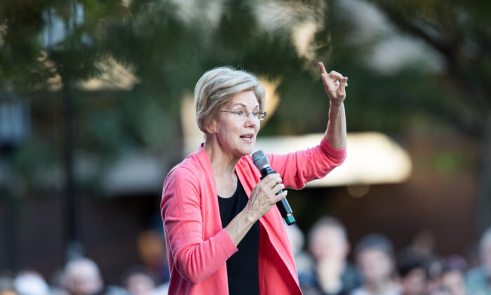 Democratic presidential candidate Sen. Elizabeth Warren (D-Mass.) speaks during a Town Hall at Keene State College in Keene, New Hampshire on Sept. 25, 2019. (Scott Eisen/Getty Images)