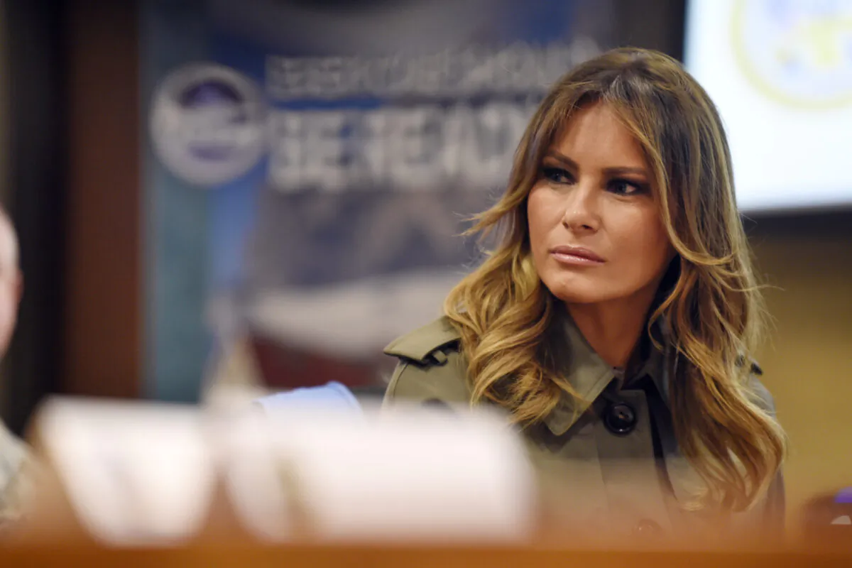 First lady Melania Trump listens during a briefing on disaster preparation and response on Oct. 30, 2019, at Joint Base Charleston, S.C. (Meg Kinnard/AP)