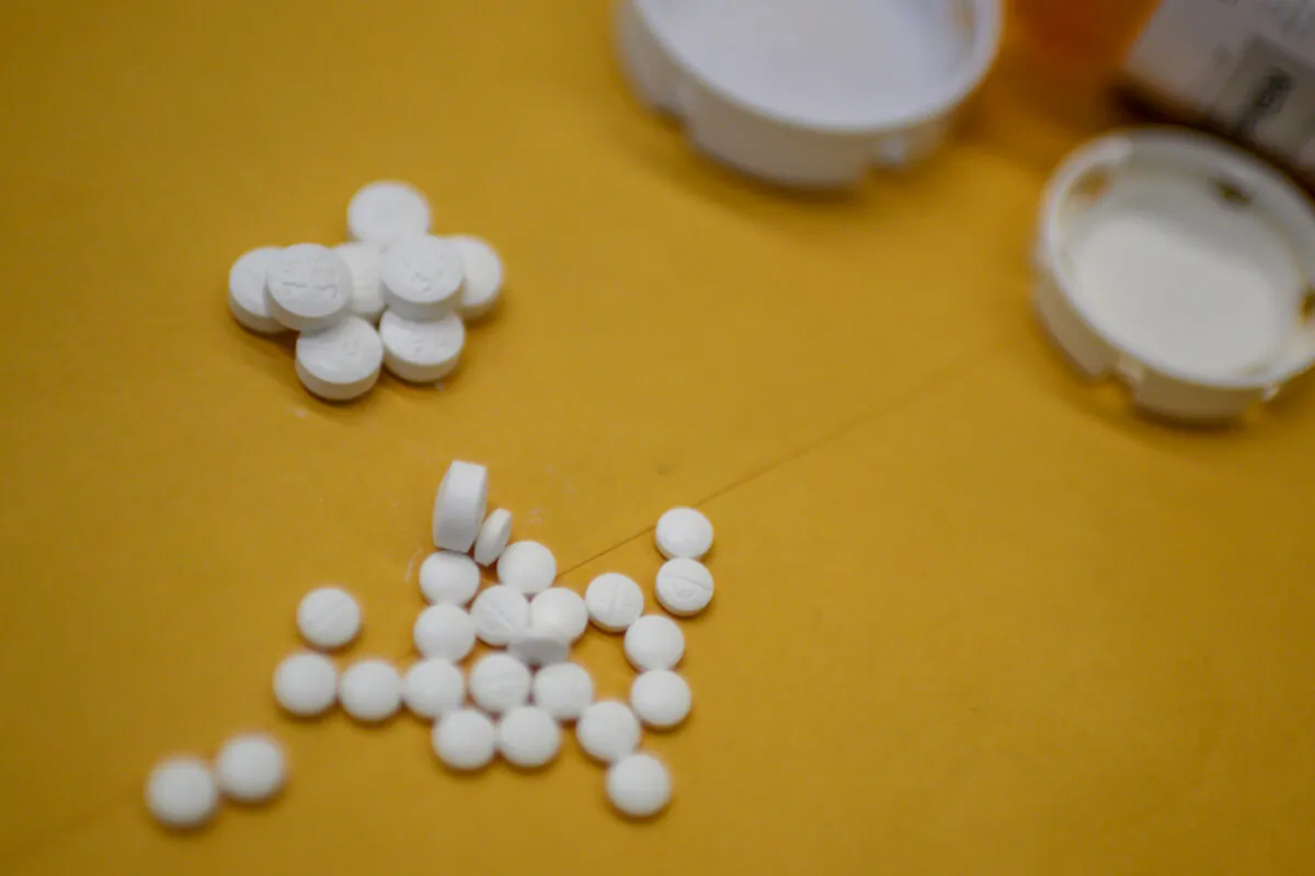 This illustration image shows tablets of opioid painkiller Oxycodon delivered on medical prescription taken in Washington on Sept. 18, 2019. (Eric Baradat/AFP/Getty Images)