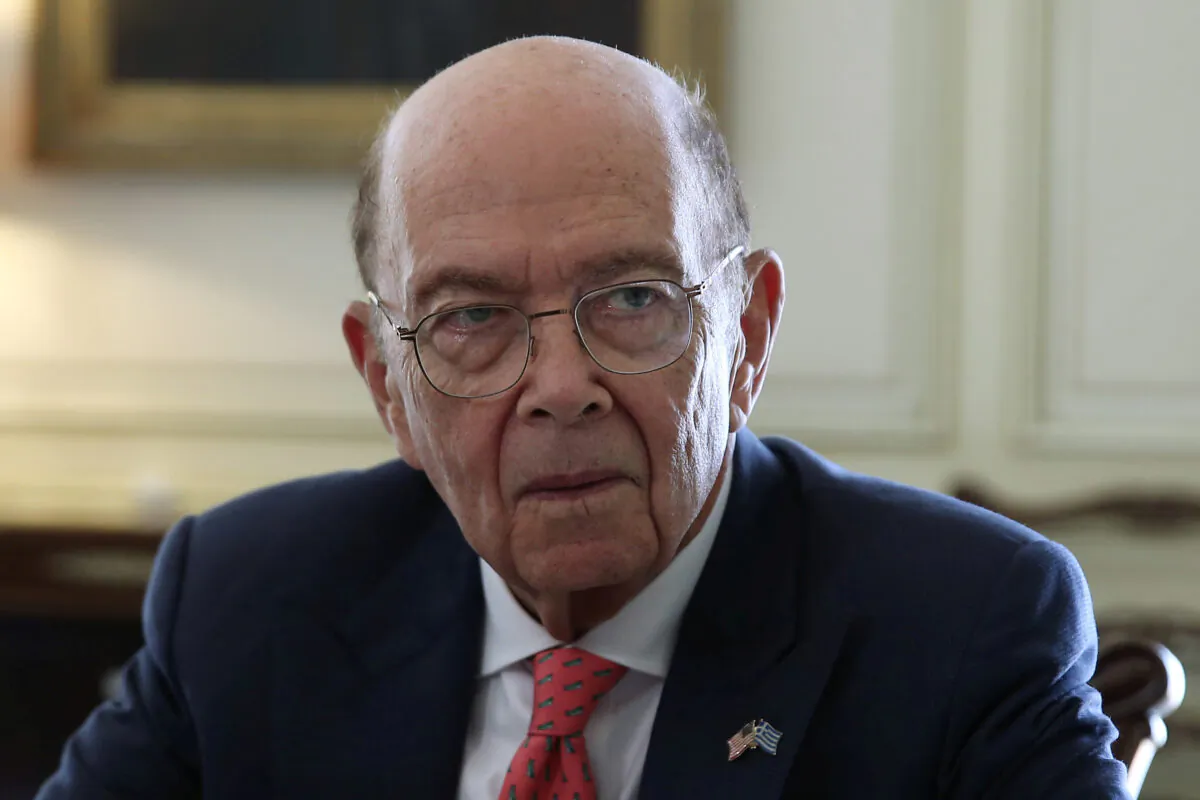 U.S. Commerce Secretary Wilbur Ross meets with Greek Prime Minister Kyriakos Mitsotakis (not pictured) at the Maximos Mansion in Athens, Greece on Sept. 5, 2019. (Costas Baltas/Reuters)