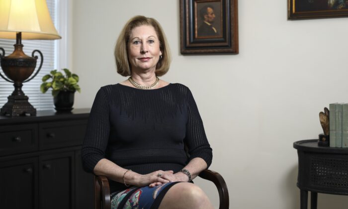 Sidney Powell, author of the bestseller 'Licensed to Lie' and lead counsel in more than 500 appeals in the Fifth Circuit, in Washington on May 30, 2019. (Samira Bouaou/The Epoch Times)