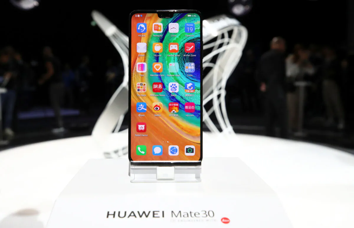 A new Huawei Mate 30 smartphone is pictured at the Convention Center in Munich, Germany on Sept. 19, 2019. (Michael Dalder/Reuters)