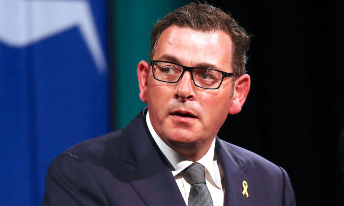 Victorian Premier Daniel Andrews speaks during the State Commemoration for the 10 year anniversary of the 2009 Victorian bushfires in Melbourne, Australia on Feb. 4, 2019. (Michael Dodge/Getty Images)