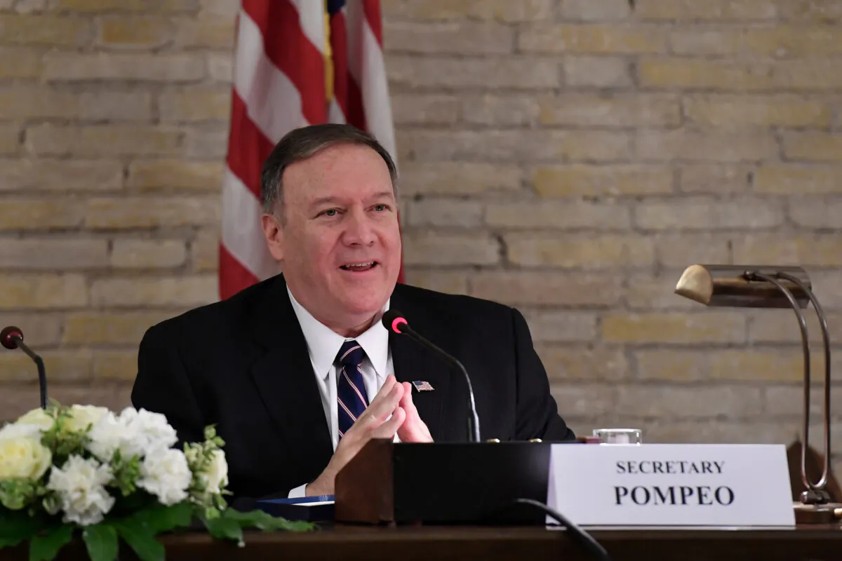 U.S. Secretary of State Mike Pompeo attends the launch of a Vatican-U.S. Symposium on Faith-Based Organizations (FBOs), at the Old Synod Hall in the Vatican, on Oct. 2, 2019. (Andreas Solaro/Pool via Reuters)